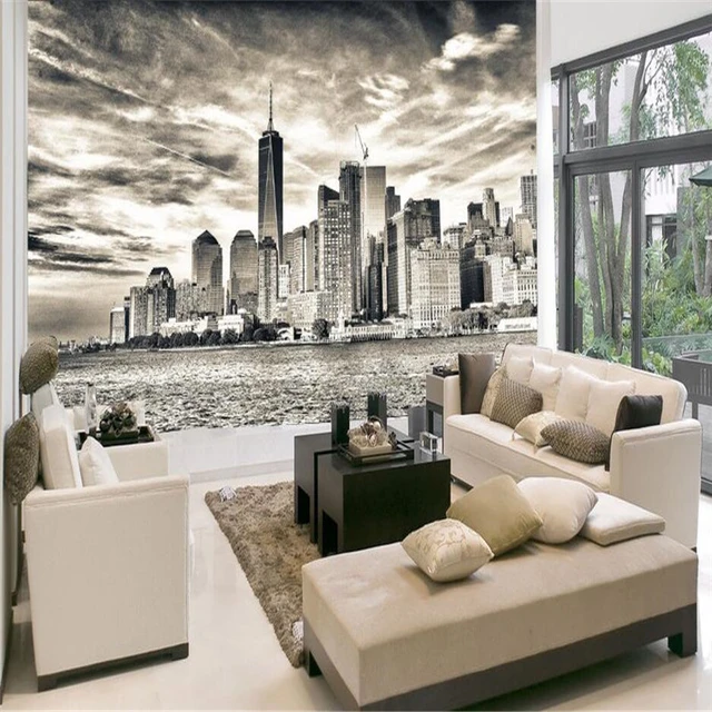 3D wallpaper,New York city beautiful night,building and Bridge under the  colorful light,living room TV wall bedroom large murals - AliExpress