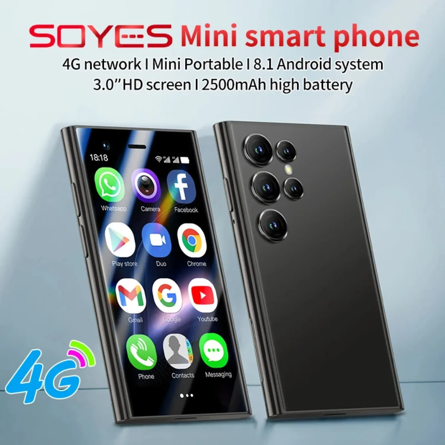 SOYES S24 Pro Max 4G Mini Smartphone Android 8.1 Dual SIM Standby 3 inch HD 2GB+16GB 2500mAh Chargers From Various Countries