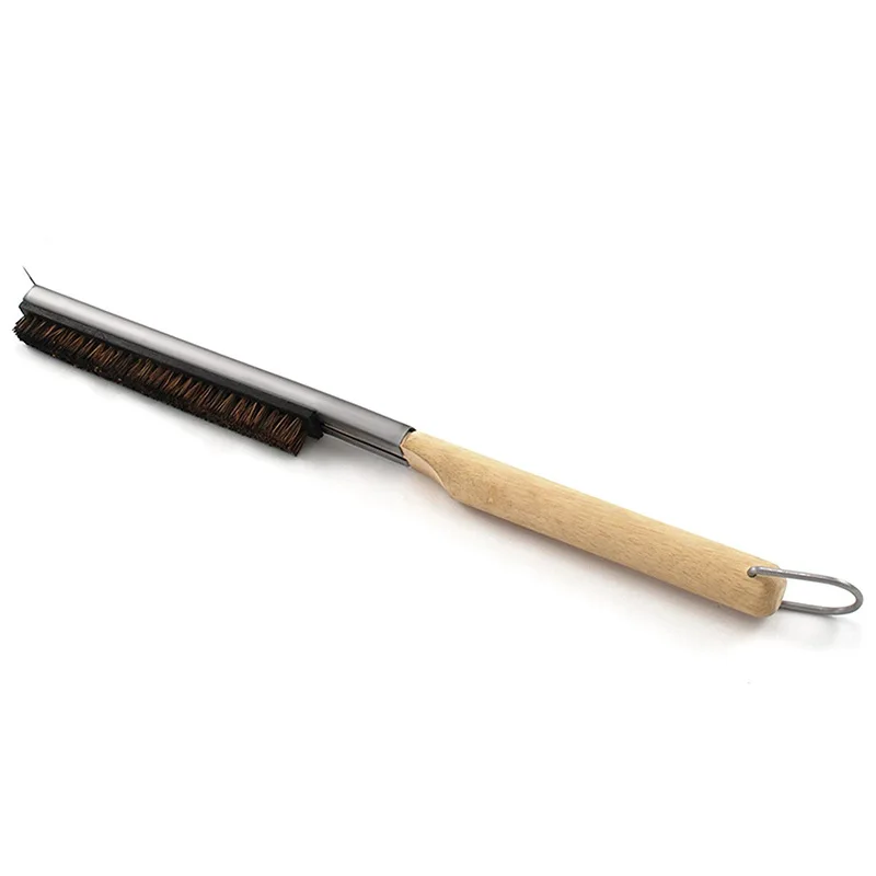 Pizza Stone Cleaning Brush Stalk Fiber Coconut Palm Shell Rubber Wood Long Handle Pizza Tool