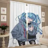 Window Kitchen Curtains for Living Room 2 Pieces Blackout Curtains Door Curtain  Hatsune M-mikus Bedroom Decoration Partition 2