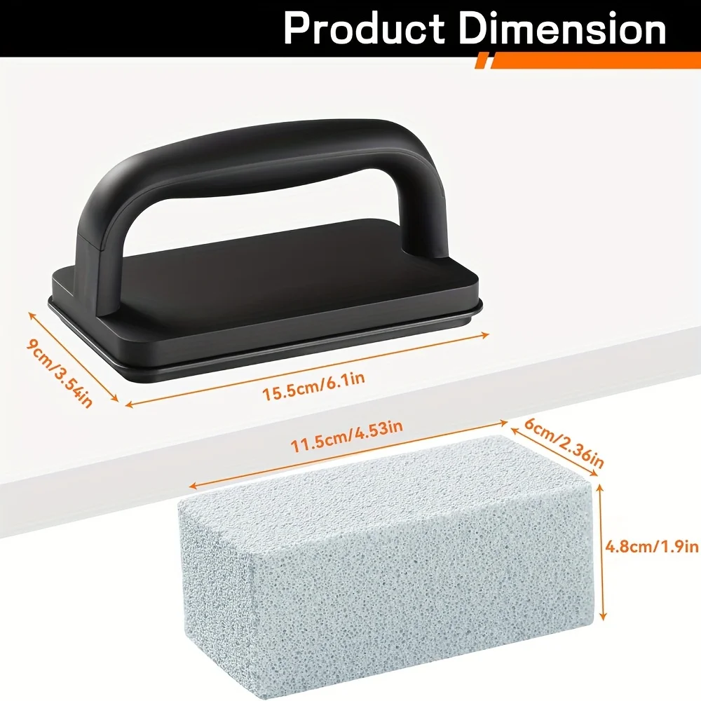Grill Cleaning Bricks with Handle/Grill Stone/Griddle Stone, 5 Pieces Scrubbing Pumice Stone for Cleaning Blackstone Flat Top BB