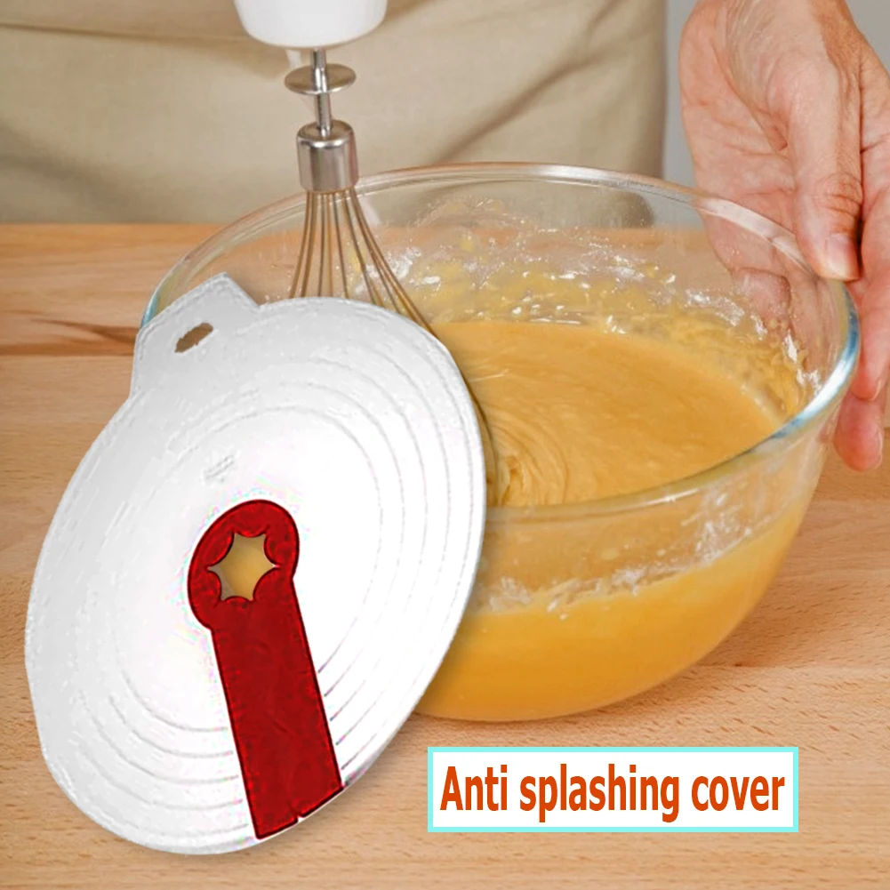 Eggs Mixer Cover Cream Bowl Whisks Screen Baking Beat Eggs Splash Guard Plastic Bowl Lids Cooking Supplies for Kitchen silicone food cover