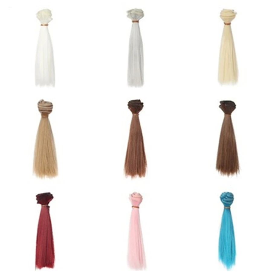 

1pcs 15*100CM High Temperature Fiber Straight Doll Hair For Russian Handmade Dolls & BJD Dolls DIY Doll Wig Accessories