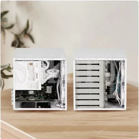 사기타리우스 8베이 NAS/서버 섀시 | MATX 및 ATX 지원 | 풀 하이트 PCIe 확장 카드 | AIO 스토리지 및 RAID 지원