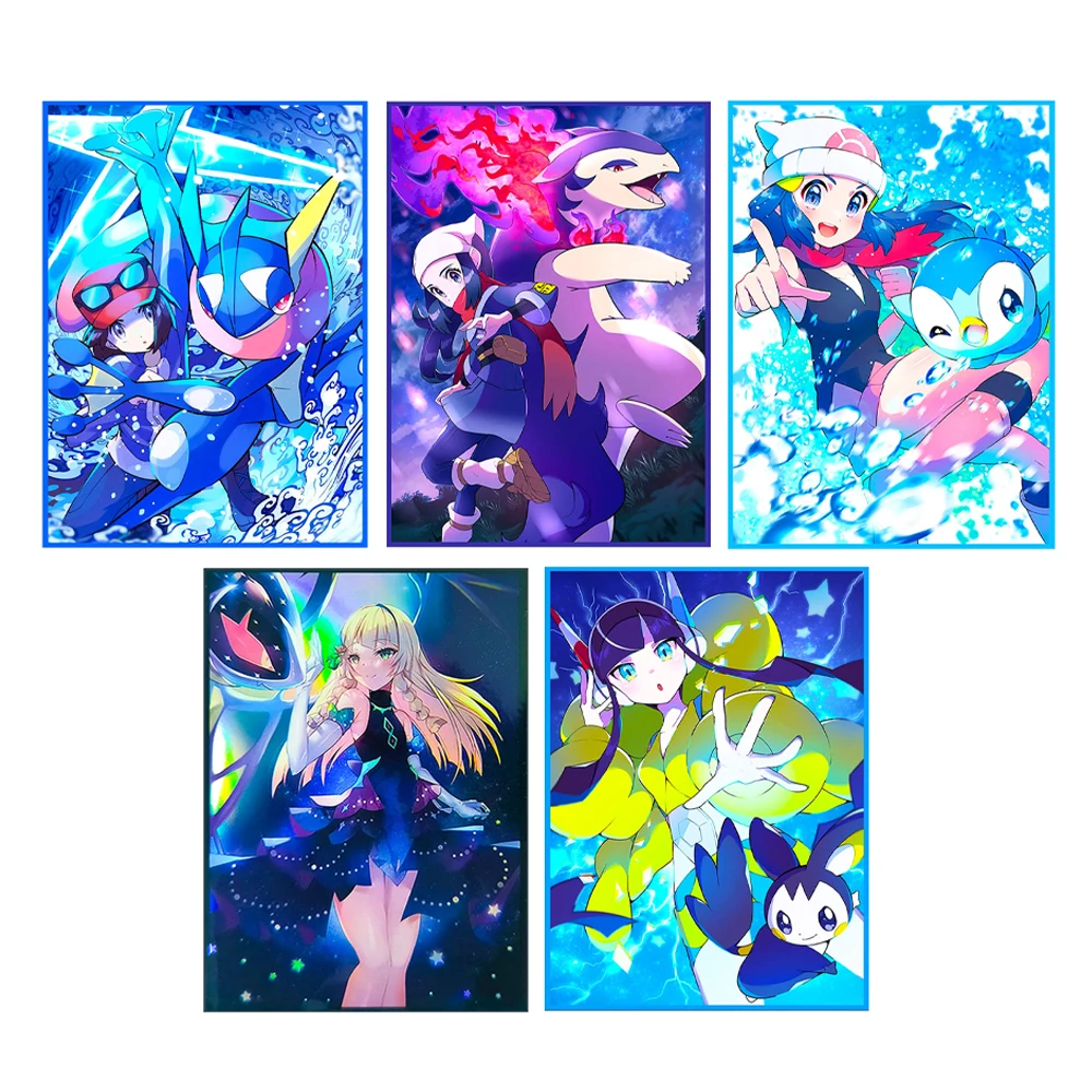 50 Pz 66 X91Mm Foil Anime Card Sleeves Gioco Da Tavolo Cartoon Trading Card Sleeves Per Mtg Card Protector Card Case Tcg/Ptcg/Pkm