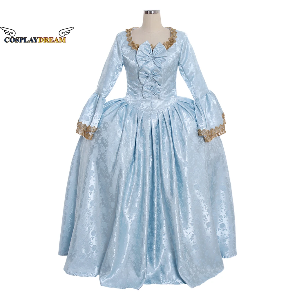 

Rococo Court Gown Queen Princess Ball Gown Dress 18th Century Marie Antoinette Light Blue Court Gown Colonial Georgian Dress