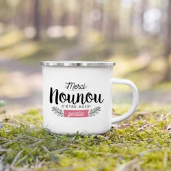 Unforgettable Nounou Enamel Mug - Creative Gift Coffee Cup - 360ml (UXH494238 - A015WH - 8)