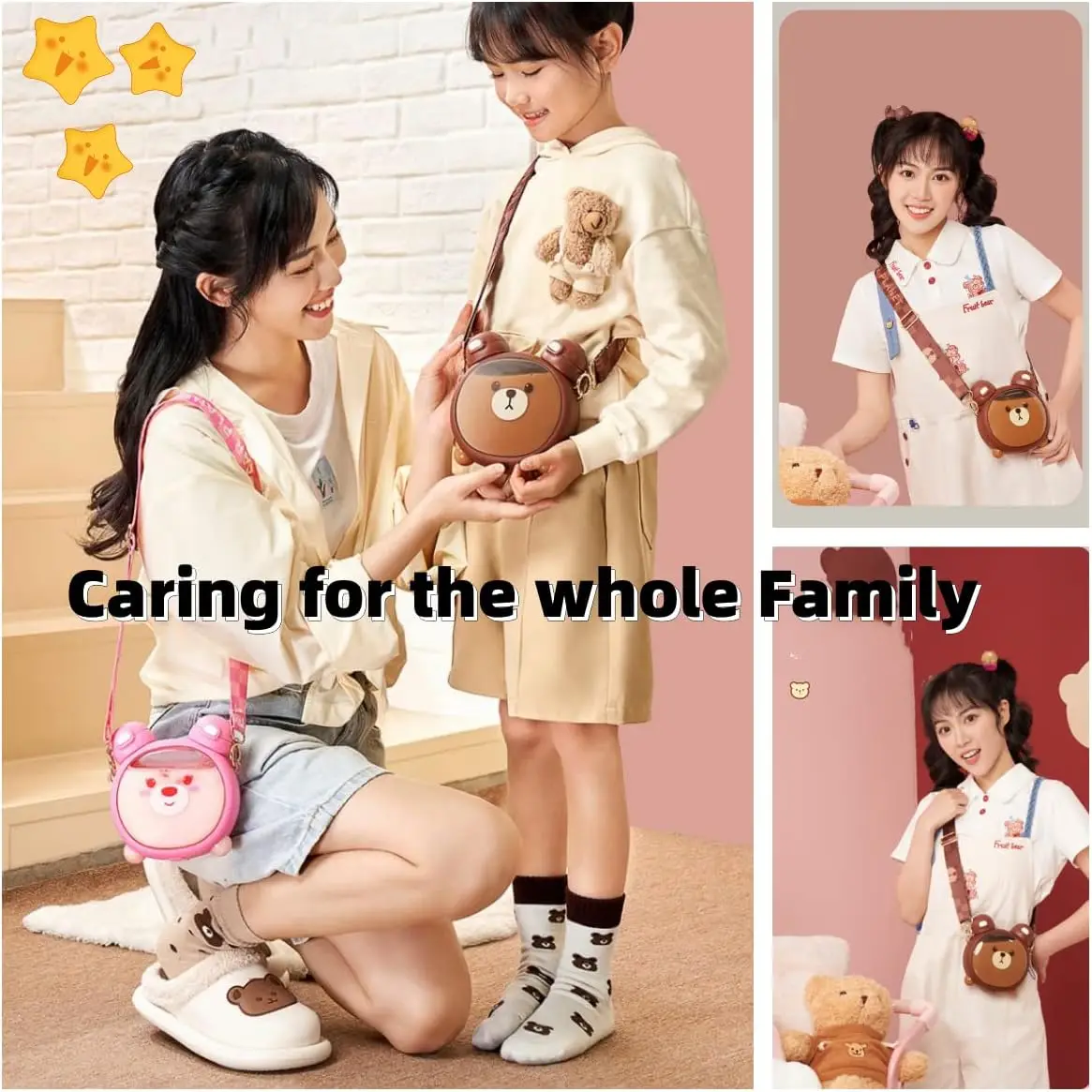 Cute Cartoon Bear Water Cup Straw Type Direct Drinking Bottle With Straw Travel Mug Kawaii Kids Tumbler Sport Drink Kettle 750Ml