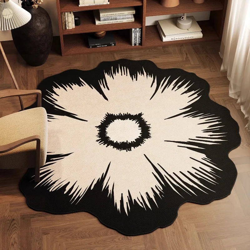 Irregular Shape Living Room Carpet Large Area Floral Shape Bedroom Rugs Advanced Light Luxury Decoration Coffee Table Floor Mats
