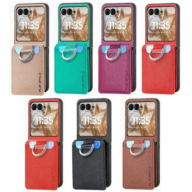 Ultra PU Leather Phone Case with Finger Ring, Card Holder, and Wallet Pouch