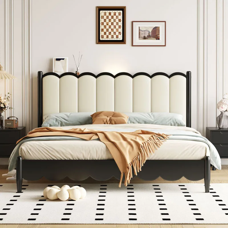 

Queen Size Nordic Double Bed Simple Black Frames Modern Wood Twin Bed Bedroom Design Camas De Casal Fruniture For Bedroom Sets