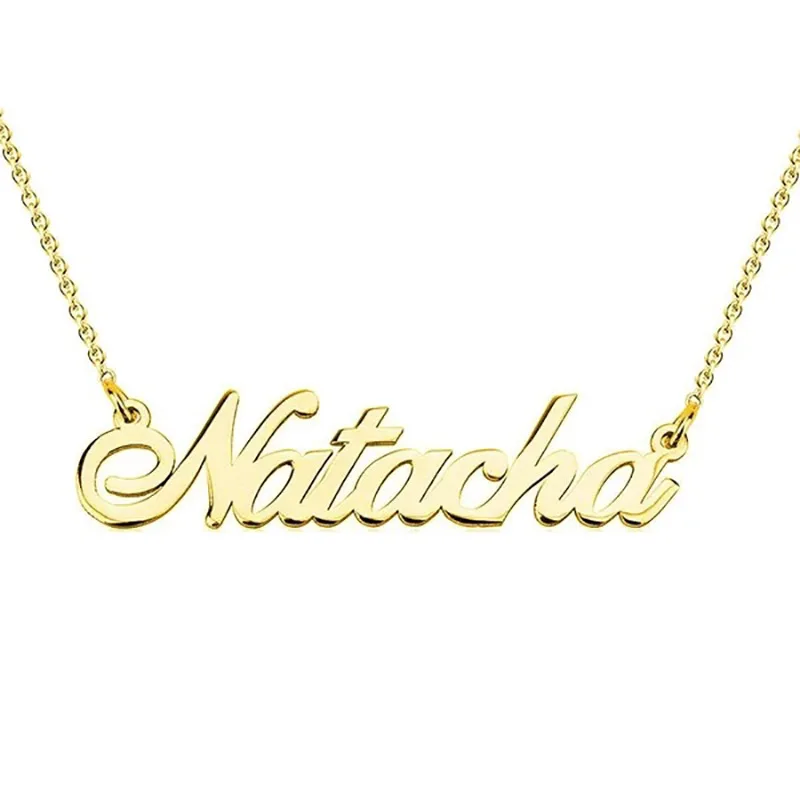 Personality S925 Silver Personalize Name Necklace Custom Handwriting Cursive Letter Pendant Choker Chain Gifts Jewelry