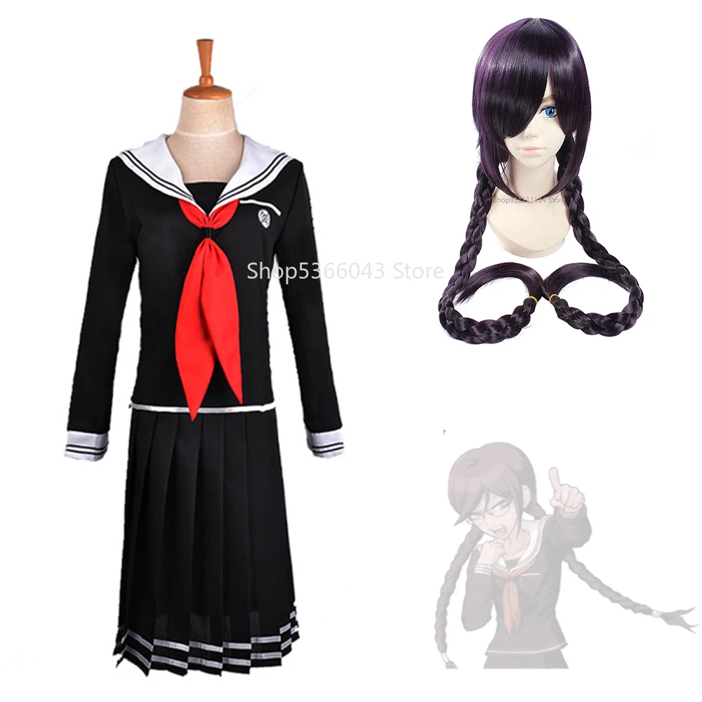 

Anime Danganronpa Toko Fukawa Dress Suit Cosplay Costume Sailor Uniform Round Skirt Set Wig Sailor Suit School Halloween Party
