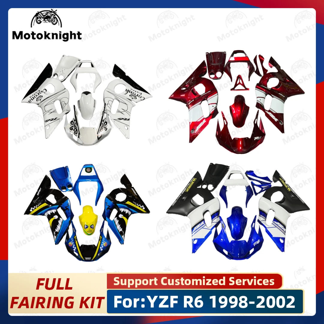 Motorcycle Fairing Kit Fit For Yamaha YZF-R6 R6 1998-2002 YZFR6 1999 2000 2001 Full Fairings Painted Bodywork New ABS Plastic