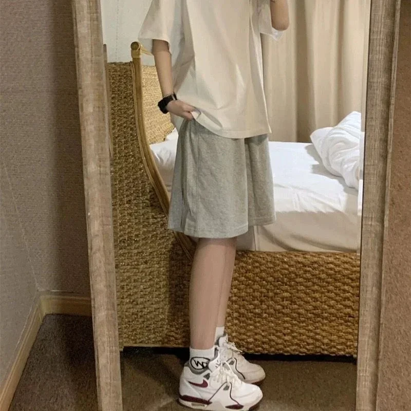 شورت نسائي قطني لعام 2025 ، شورت صيفي غير رسمي بجيوب سادة شورت عالي الخصر فضفاض للفتيات شورت نسائي ناعم ورائع 5