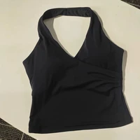 Women's Sexy V-Neck Fitness Bra Nude Sports Bra Hanging Neck Yoga Suit Vest Comfortable Breathable Gym Top for Active Wear - Image 6