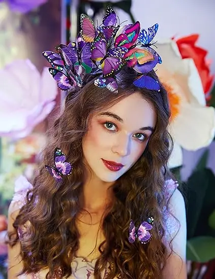 Butterfly Fascinator Hat Monarch Butterfly Headband Crown 1PCS Tea Party Halloween Costume Headpiece