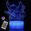 Stitch Lamp 16Colors 3D Night Light with Remote Control Room Decor Valentine's Day Anniversary Birthday Present Christmas Gifts 3