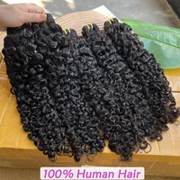Paquets de cheveux humains bouclés birmans # Extensions de tissage de cheveux vierges bruts ondulés de couleur naturelle 1B, cheveux 100% naturels bouclés et rebondissants pour femmes 1