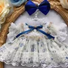 20cm attribute free blue floral cotton doll 4