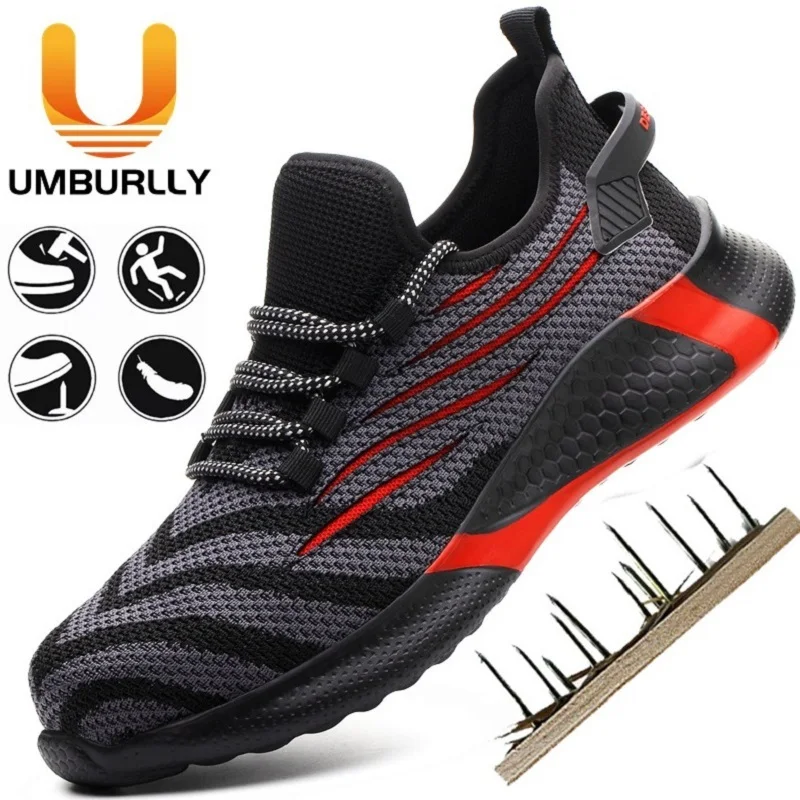 Men Work Safety Shoes Anti-puncture Working Sneakers Male Indestructible...
