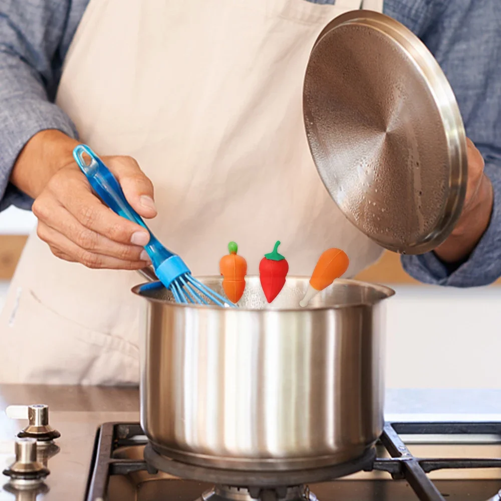 Silicone Pot Lid Holder Carrot Shape Heat-resistant Anti-Overflow Stoppers Anti-spill Rack 3/1Pcs Creative Kitchen Gadgets kitchen utensil holder,kitchen accessories,kitchen organizer,pot lid rack,pot lid holder,kitchen tool,silicone kitchen holder,kitchen anti scald holder