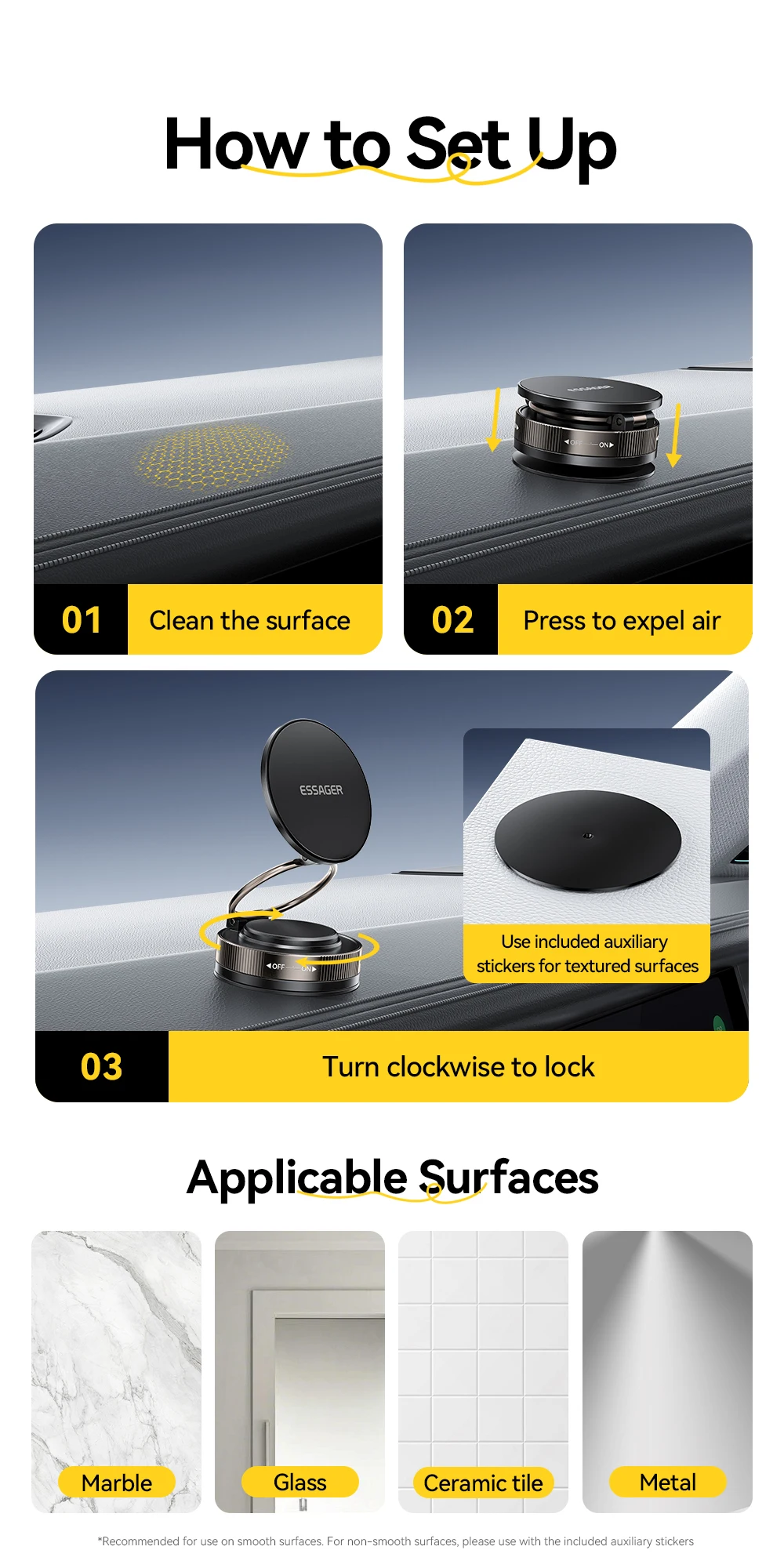 Magnetic Suction Cup Phone Holder 360° Rotatable for iPhone 16 15 14 13 Pro Max