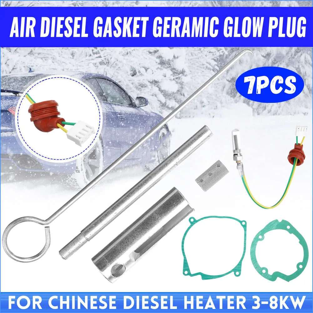 

7Pcs Air Diesel Heater Gasket Glow Plug Kit for Chinese Diesel Heater 5-8KW Car Heater Burner Engine Gasket Strainer Accessories