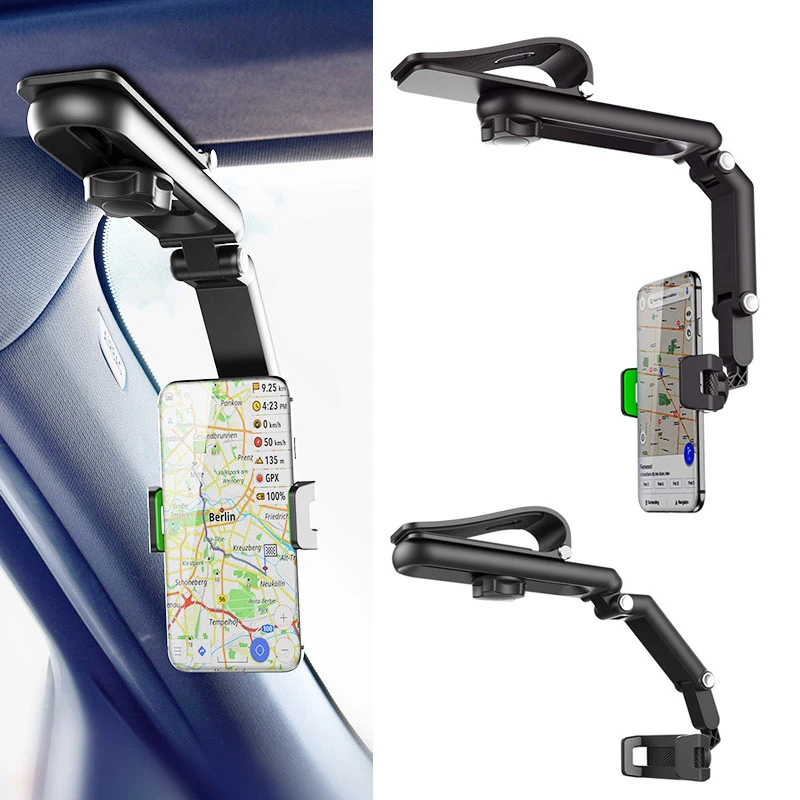 1080 Rotation Car Clip Sun Visor Cell Phone Holder Universal Phone