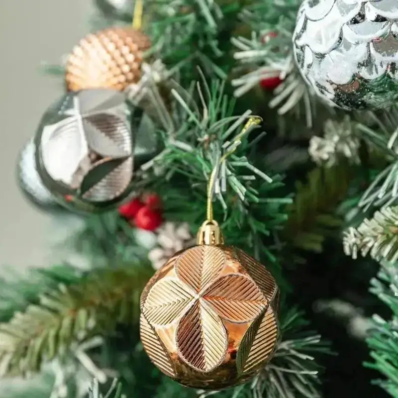 New 12pcs/set Christmas Tree Ornament 6cm Christmas Tree Hanging Ball Pendant Colorful Ball Ornament New Year Home Decoration