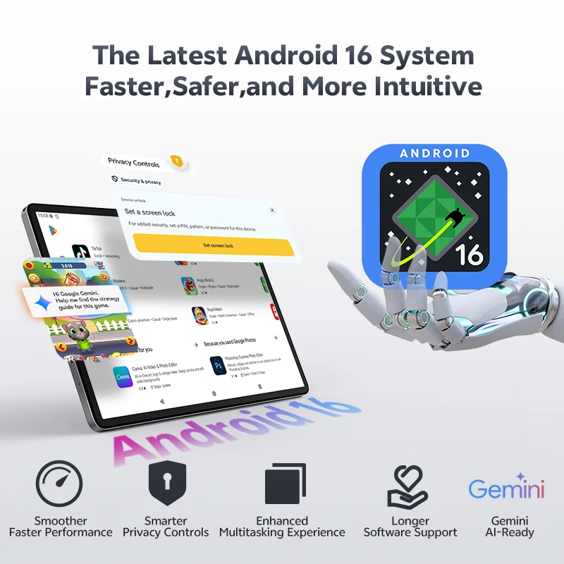 SVITOO P11-T Tablet Android 16 2025 11 Inch 90Hz Unisoc T615 20GB RAM 128GB ROM 8800mAh Battery WiFi 5 GPS Widevine L1 With Case