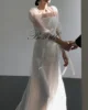 Bowith Korean Wedding Dresses Square Collar Long Sleeves Bridal Gown A-Line Floor-Length Bridal Gown Customized Evening Dresses 3