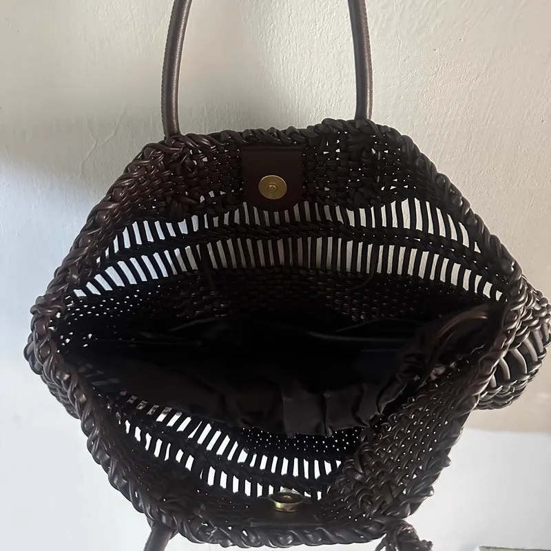 New Summer Bohemian Rattan Straw Bag Ladies Vegetable Basket Woven Bag Retro Women Totes Bag Casual Travel Beach Clutch Bags Sac