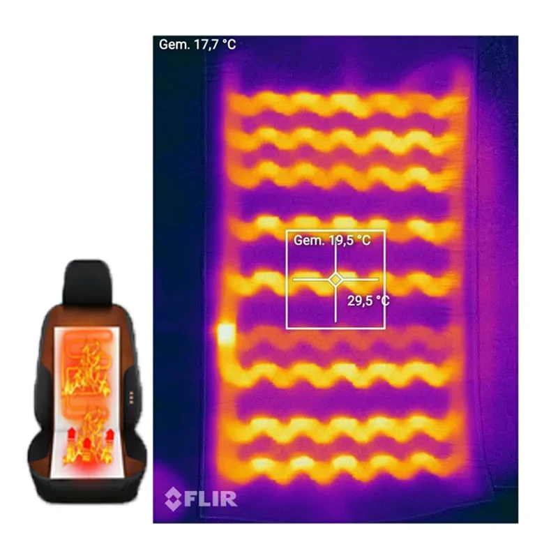 12V 범용 내장 카시트 히터, 탄소 섬유 시트 난방 패드, 3 단계 듀얼 라운드 제어 스위치 시스템 2 좌석에 적합