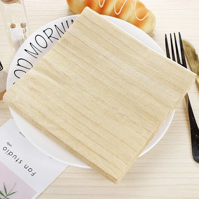 Imitation Wood Grain Marble Tile Colorful Printed Paper Napkins Facial Tissue Personalized Paper Napkins Party Placemats