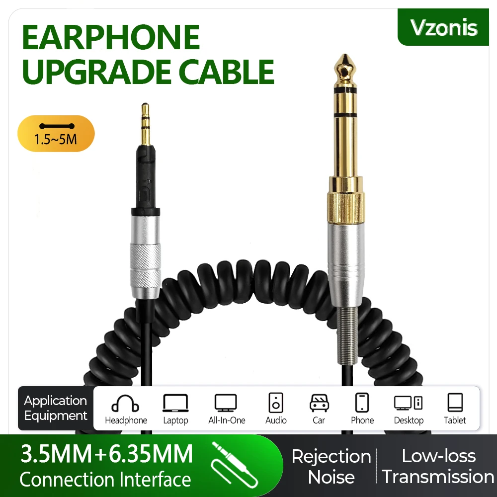 High-extensional 2.5mm Spring Headphone Cable for SENNHEISER HD6 HD7 HD8 HD515 HD518 HD558 HD598 HD549 HD569 HD579 HD595 HD599