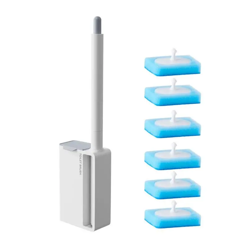 

Toilet Scrub Brush Wall Mounted Flexible And Durable Space Saving Scrubber With Holder Household Bathroom Cleaning Accessories