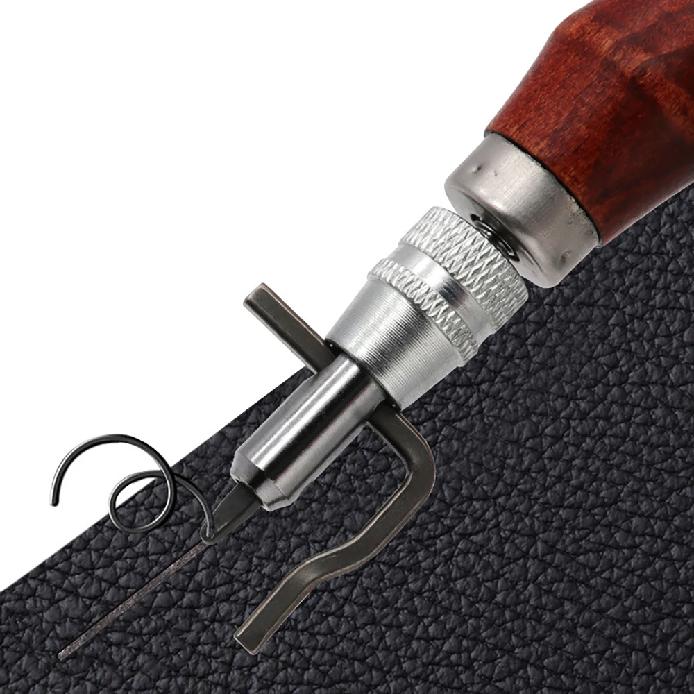 Groovers tool for leather wooden handle + steel groove knife 7 in 1 Leather Edge skin tool leather stitching craft tools leather tools leather craft tool kit leather craft tools leather craft tool