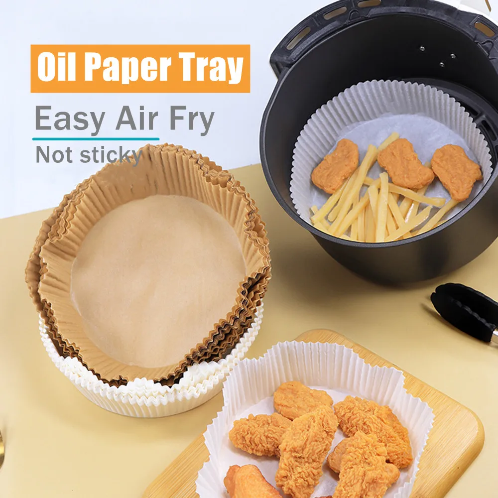 Disposable Air Fryer Parchment Paper Liner Oil-proof Water-proof Paper Tray Non-Stick Baking Mat for Oven Air Fryer Accessories 7pcs bag polishing stick rub cleaner wipe bar double sided sanding rust proof surface tarnish remover cleaning tools