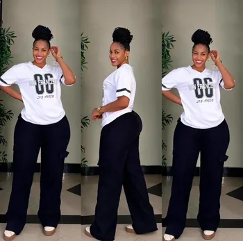 Set da donna 2 pezzi Dashiki Africano Nuovo arrivo Estate Primavera Set coordinati Set da due pezzi Top Pantaloni Abiti Abiti Abbigliamento 2025 1