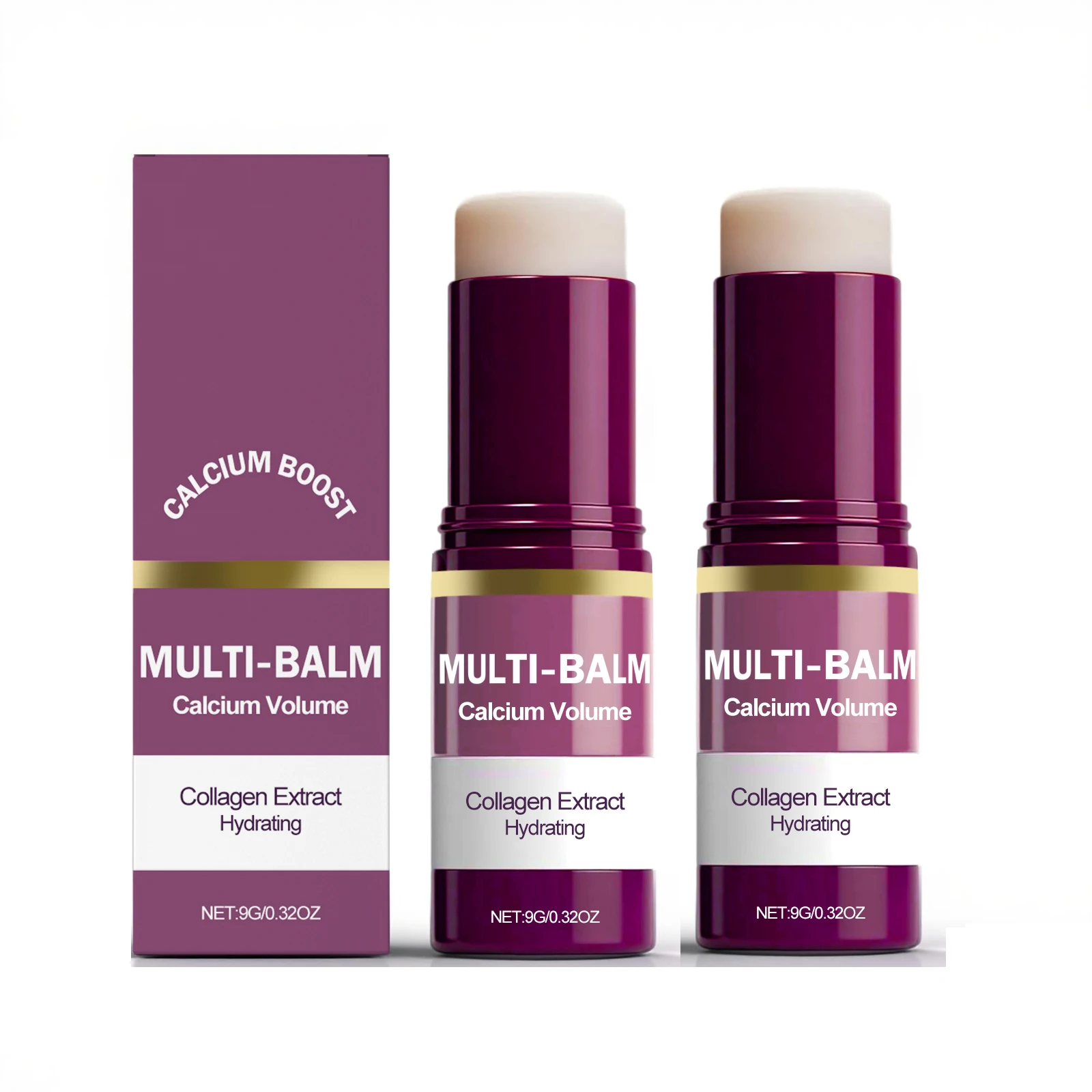 1/2/3PCS Calcium Volume Multi Balm Stick,Collagen Moisturing Stick Face Cream Anti Wrinkle Hydrating For Eyes Neck Face Skincare