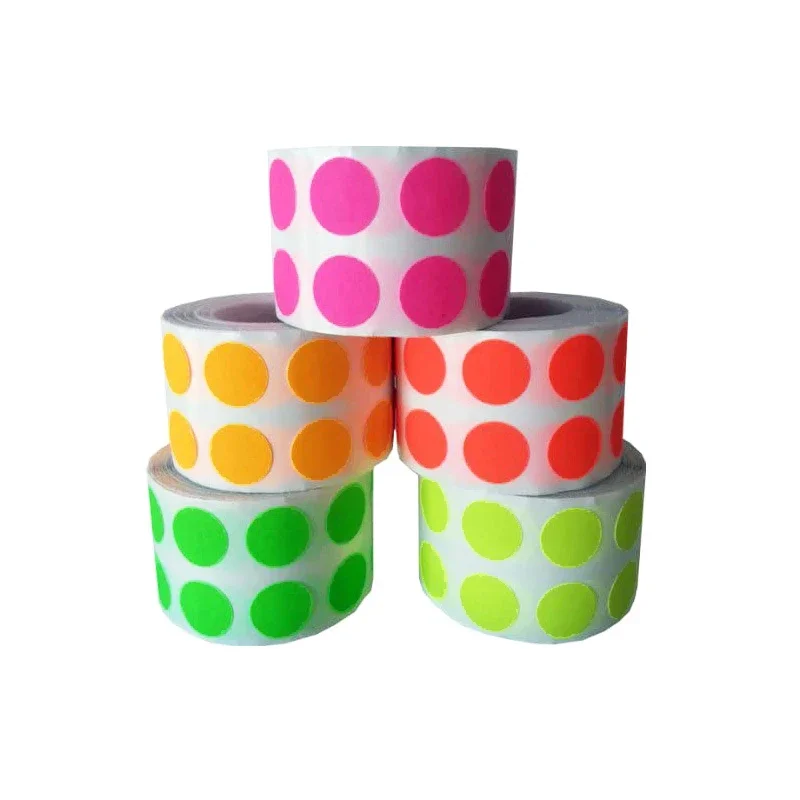 Luminous Round Dots Tape Stickers 500/1000PCS fluorescent tape fluorescent stickers luminous wall stickers luminous tape Yellow Green Fluorescent Self-adhesive Glow In The Dark Warning Security