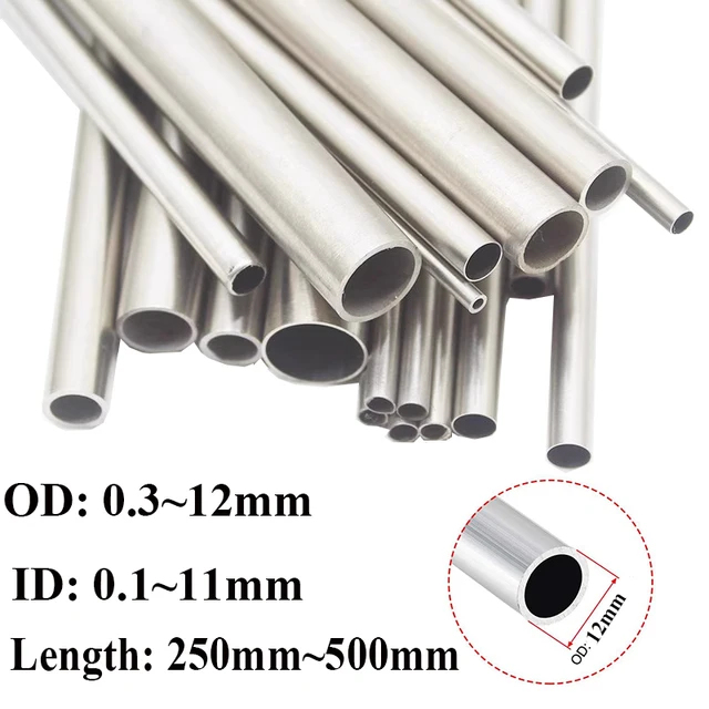 Boxonly 304 Stainless Steel Capillary Tube, 3mm ID X 4mm OD X 0.5mm Wall, 300mm Length, Silver, 1 Pack