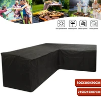 Black Outdoor Furniture Covers Waterproof Rain Snow Dust Wind-Proof Anti-UV Polyester Fiber Garden Lawn Patio Furniture Covers 1