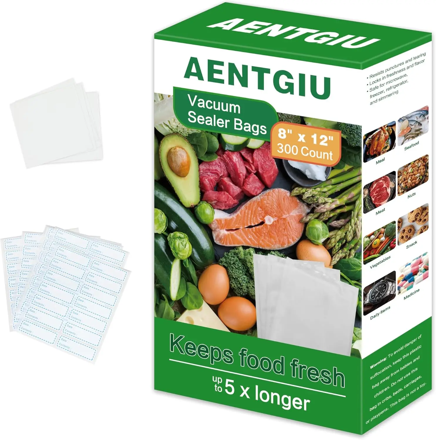 Food Vacuum Sealer Bags front view