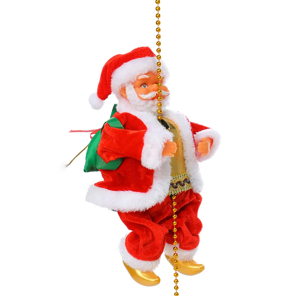 

Climbing Beads String Santa Lovely Christmas Dolls Christmas Decorations Santa Plush Doll Xmas Party Adornment Festival Decor