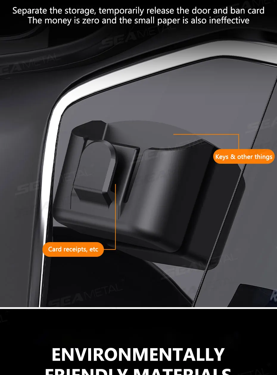 SEAMETAL Autohaken, Schlüsselhalter, Clip, multifunktionaler Autoschlüssel-Organizer, selbstklebende Halterung, Kartenhalter für Auto-Innenzubehör – Detail 7