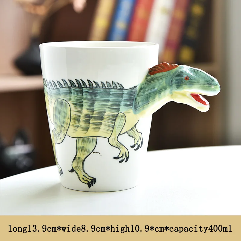 Custom Name Dinosaur Coffee Mug - Personalized Ceramic Mug With Watercolor Art, 11oz Or 15oz - View #13