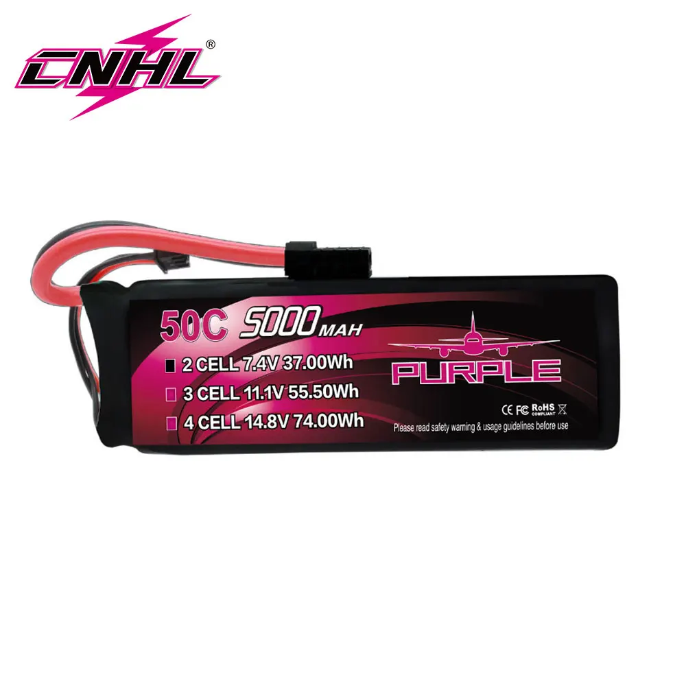 CNHL 2S 3S 4S Lipo Battery 5000mAh 50C 7.4V 11.1V 14.8V with TRX Plug for RC Car Traxxas Slash Rustler Truck Tank Buggy Truggy