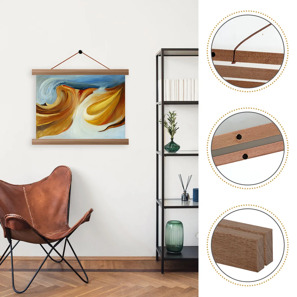 Magnetic DIY Frame Wood Poster Frames Poster Hanger Frames Canvas Print Wall Art Recyclable Magnetic Photo Frame Home Decor photo frame wood canvas frame wood photo frame wood frame wood picture frame art frames 4Pcs